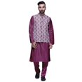 thumbnail image 1 of Atasi Traditional Mens Dupion Silk Kurta Pajama Set With Nehru Jacket Men Wear, 1 of 3