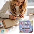 thumbnail image 2 of TIELUTT Tip Acrylic Markers with Flexible Fine and Broad Chisel Nibs for Artists and DIY Coloring Pencils for Kids Ages 4-8 Color Pencils for Adult Coloring Book Wall Spray Clues Backpack Canvas Shoe, 2 of 6