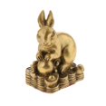 thumbnail image 2 of Pure Brass Chinese Twelve Animal Figurine Mascot Animal Pocket Charm Ornament Luck Charm Rabbit, 2 of 7