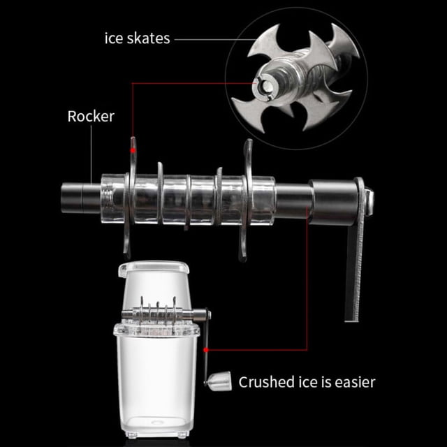 kurtrusly Manual Ice Block Breaking Crusher Snow Cone Machine Dining Kitchen Blender Party Camping Picnic Cold Beverage Shaver Clear