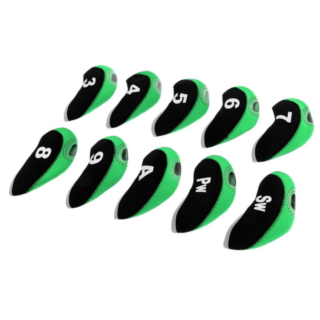 10pcs/pack Wedge Iron Neoprene Big Number Tags Golf Club Protect Green