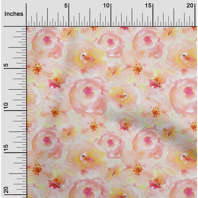 oneOone Viscose Chiffon Fabric Watercolor Floral Decor Fabric Printed BTY 42 Inch Wide