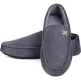 thumbnail image 1 of Roxoni Mens Slippers, Suede Moccasin Slipper with Memory Foam Grey, 1 of 5