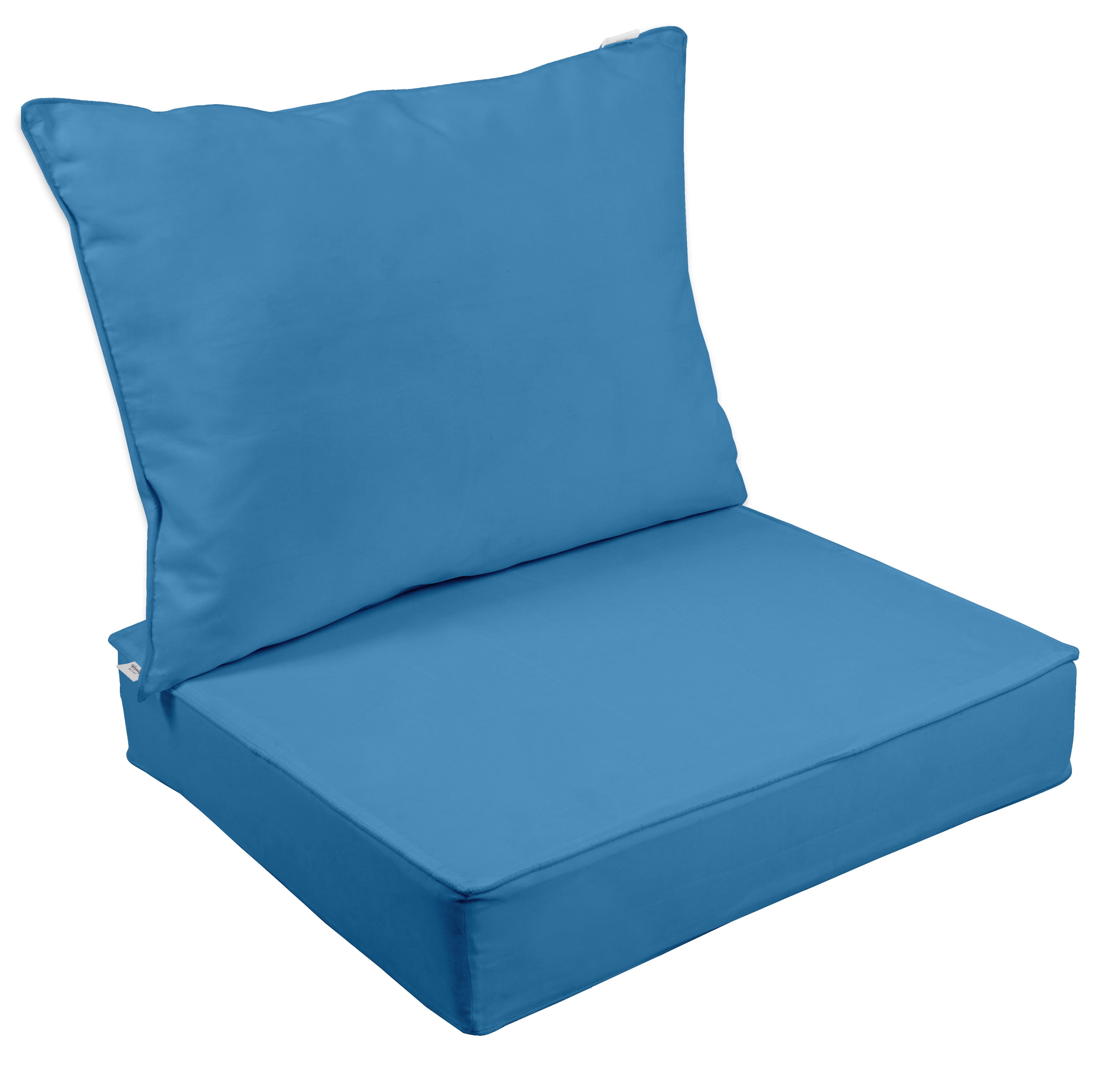 Vargottam Outdoor Deep Seat Patio Cushions Set 2pcs Seat Set All Weather Replacement Cushion Patio Seat And Back Cushion Set 25"x25"x5" Inches-Medium Blue