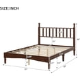 thumbnail image 2 of Jingyu Full Size Wood Platform Bed with Gourd Shaped Headboard, Retro Style Wooden Bed Frame with Slat Support, No Box Spring Required, Classic Platform Bed for Bedroom, Walnut Finish, 2 of 18