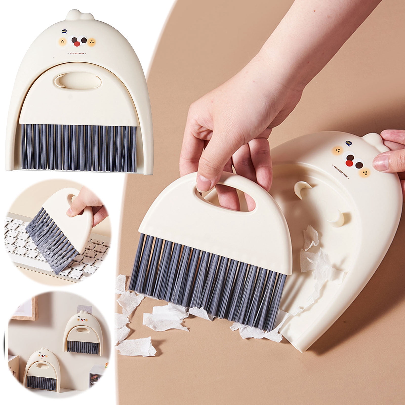 Suncoda Broom and Dustpan, Small and Dustpan Set Plastic Desktop Cleaning Brush Children's Mini Household Thick Garbage Shovel