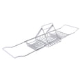 thumbnail image 1 of Panier de Baignoire Réglable et Extensible, Plateau de Baignoire Extra Grand Extensible en Acier Inoxydable avec Support pour Téléphone, Porte-Livres pour Étagère de Baignoire, Accessoires de Salle de Bain Pratiques pour Savon, 1 of 7