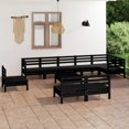 thumbnail image 1 of vidaXL 10 Piece Garden Lounge Set Solid Wood Pine Black, 1 of 1