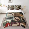 thumbnail image 2 of Erosebridal Rustic Animal Bedding Sets Queen Size, Farm Lodge Cabin Comforter Sets with Sheets, Patchwork Decor, 7 Pieces, 2 of 5