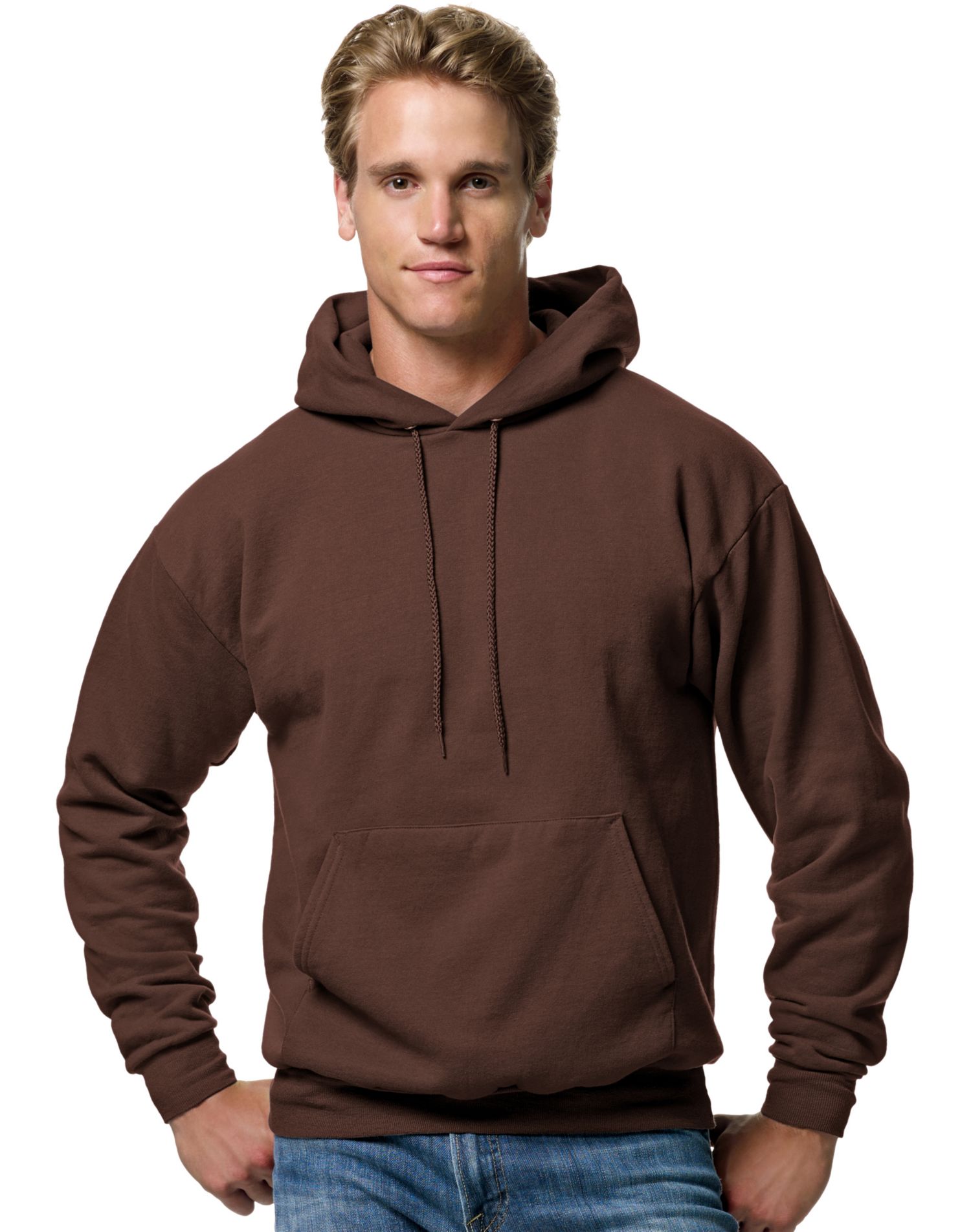 Hanes Mens ComfortBlend EcoSmart Pullover Hoodie Sweatshirt, XXL, Brown