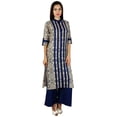 thumbnail image 3 of Bimba Kurti Droite à Col Mandarin pour Femmes avec Poches Tunique d'Été Blouse, 3 of 8