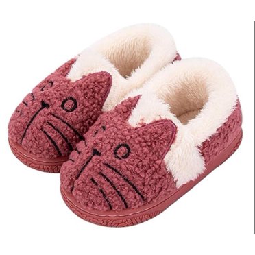Chaussons Filles Chaussons en Peluche Garçons Chaussons en Coton Chaleur Enfants Chaussons Doux Chat -21