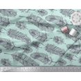 thumbnail image 3 of Soimoi Green Modal Satin Fabric Tribal Feather Printed Fabric 1 Yard 42 Inch Wide, 3 of 3
