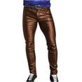 thumbnail image 2 of EGNMCR Pantalon Léger pour Homme, Pantalon Cargo Homme, Pantalon en Lin Homme Pantalon Décontracté Punk Rétro Gothique pour Homme Pantalon en Cuir Décontracté Uni Pantalon Pleine Longueur Homme Pantalon, 2 of 6