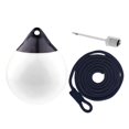 thumbnail image 3 of jinwen Boat Ball Dock Round with Inflatable Pin and Rope Protection Mooring Buoy Anchor White w Black Rope, 3 of 9