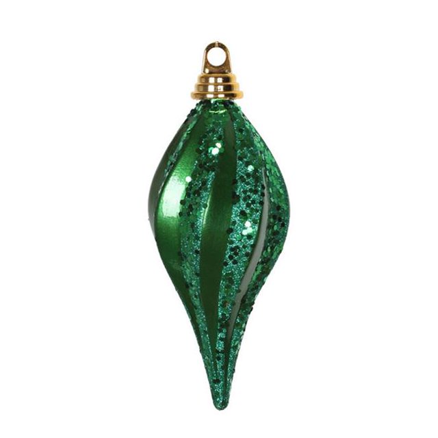 Vickerman M132504 Green Candy Glitter Swirl Drop Ornament - 8 in.