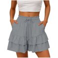 thumbnail image 4 of Sentmoon Shorts Athlétiques pour Femmes Taille Haute Shorts de Course pour Femmes Extensibles Couleur Unie Coupe Régulière Bermudas pour Femmes avec Poches Doux et Confortables P-2TG, 4 of 8