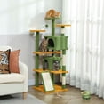 thumbnail image 2 of PawHut 54" Cat Tree Tower with Scratching Posts, Cat Condos, Green, 2 of 10