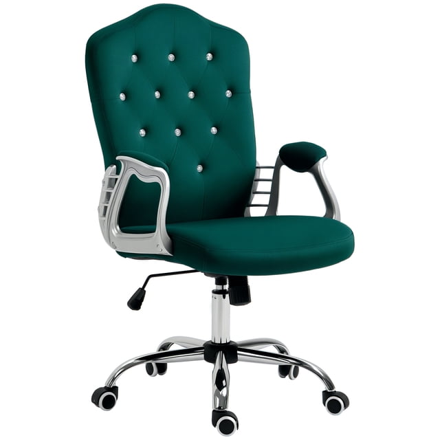 Vinsetto Chaise de Bureau Capitonnée avec Hauteur Réglable et Fonction d'Inclinaison Vert