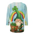 thumbnail image 4 of Mceream T-Shirts pour Femmes à Manches 3/4 Longueur St Patricks Day Shirt, Col Rond de Printemps, T-Shirts Décontractés, Blouses à Imprimé Floral, T-Shirts Graphiques, Tenues d'Été, Hauts Boho, Grande Taille, Chemises à Imprimé Trèfle TTG, 4 of 5