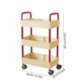 thumbnail image 3 of Ohufall Kitchen Storage Cart 3-layer Black With Armrests Storage Rack with Storage Bathroom Countertop Organizer for Bathroom Toilet Toiletries, 3 of 6
