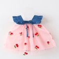 thumbnail image 3 of Robe de Princesse pour Bébé Fille avec Broderie de Cerises et Patchwork, 3 of 9