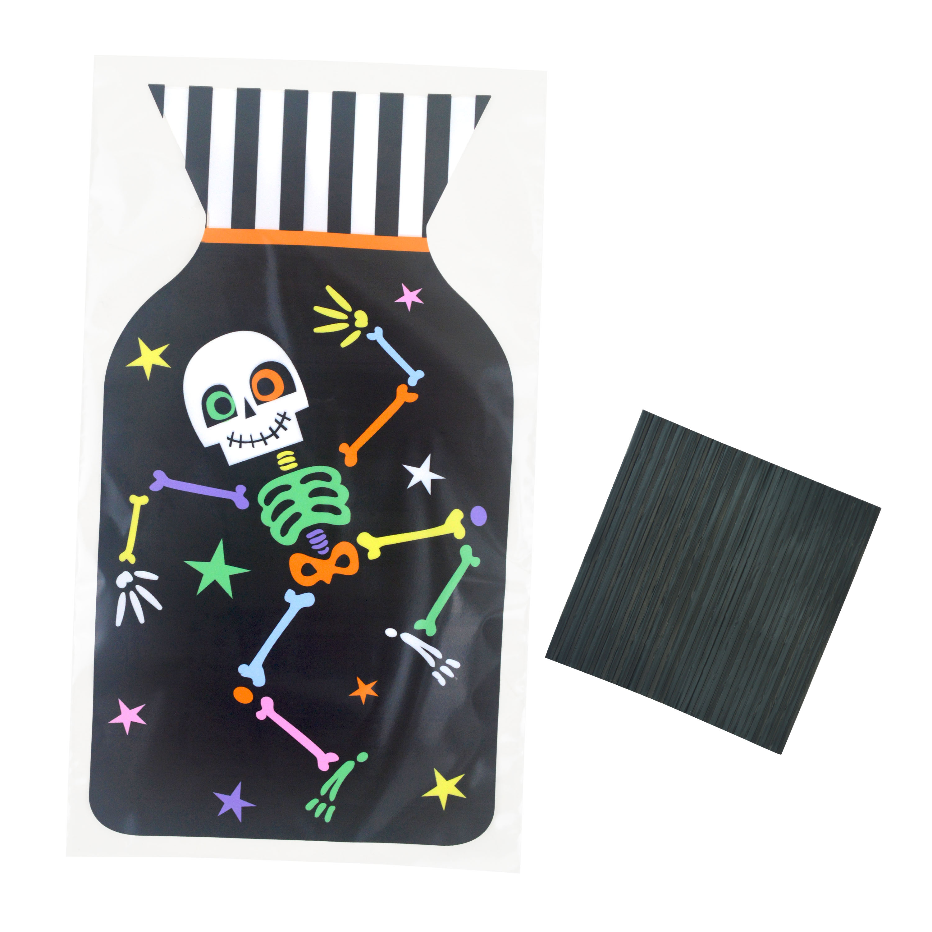 Sachets cellophane en plastique multicolores motif tête de mort pour l'Halloween, 12,7 x 23,8 cm, lot de 20, Way To Celebrate