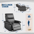 thumbnail image 2 of Oversized Swivel Rocker Recliner Chair for Living Room – Modern PU Leather, Deep Seat, Padded Armrests, 360° Glider Single Sofa, USB Charging Port, Power Reclining, Ideal for Bedroom & Nursery, 2 of 8