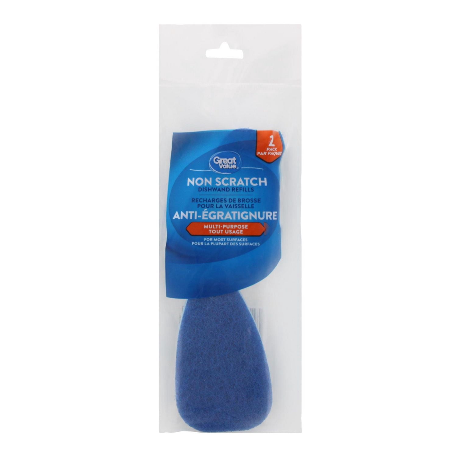 Great Value Non-Scratch Dishwand Refills, 2-Count
