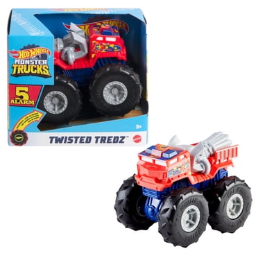 Hot Wheels Monster Trucks Twisted Tredz 5 Alarm Vehicle, 1:43 Scale Creature-Themed Toy Truck