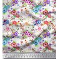 thumbnail image 1 of Soimoi Rayon Fabric Leaves, & Rose Floral Fabric Prints by Yard 56 Inch Wide, 1 of 3