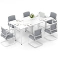thumbnail image 3 of Gymax 3PCS Home Office PC Table Rectangular Meeting Room Table 40''x19.5'' w/ Metal Frame, 3 of 8