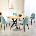 thumbnail image 2 of HOMCOM Dining Chairs Set of 4, Velvet Accent Chair, Light Green, 2 of 10