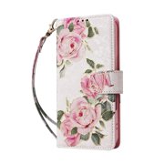 FOXDOCK Floral Wallet Phone Case for Samsung Galaxy A17 4G/5G , PU Leather Flip Case with Card Slots, Shockproof Kickstand Folio Cover