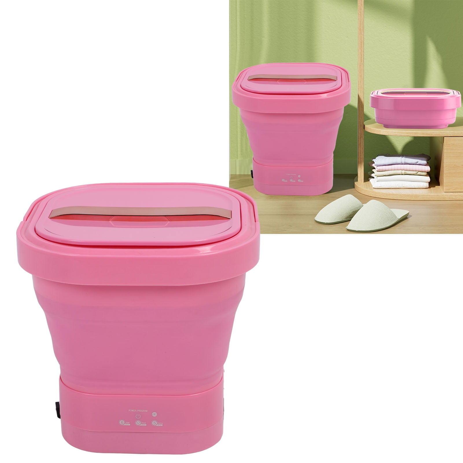 Folding Washing Machine Rechargeable Portable Washer Dryer Mini Underwear Washer for Travel Camping Apartment