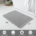 thumbnail image 3 of Set of 2 Waffle Bathroom Rugs, Boho Bath Rugs Non Slip Washable, Super Absorbent Bath Mats, Ultra Soft Rubber Backed Shower Mats for Bathroom Floor, Tub and Shower, Light Grey, 17x24 Inch, 3 of 5