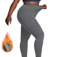 thumbnail image 4 of Timegard Plus Size Pants for Women Fall Winter Thick Stretch Yoga Pants Solid Color Leggings with Pockets, 4 of 7