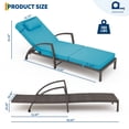 thumbnail image 4 of Gaderth Set of 2 Patio Chaise Lounge Chairs, Rattan Folding Outdoor Recliners with 5-Position Backrest, Cushions, Pillows and Wheels for Poolside, Deck, Porch, Backyard, 4 of 7