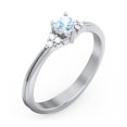 thumbnail image 3 of Birthstone Heart Ring with Shoulder Accents - Aquamarine (March), 3 of 4