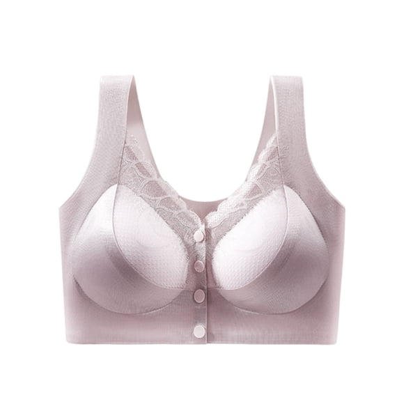 Front Closure Lace Push Up Bra with Side Coverage and Back Support for Everyday Comfort and Seamless Lift