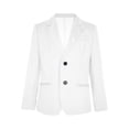 thumbnail image 1 of RUNQHUI Garçon Blazer Formel à Manches Longues, Revers Cranté, Veste de Complet à Simple Boutonnage pour Enfants, Blanc 4, 1 of 6