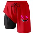 thumbnail image 3 of Work Shorts Men Swim Trunks Compresssion Liner Inseam Board Shorts Bathing Suit With Pockets Gym Shorts Men Red XXXXL, 3 of 4