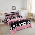 thumbnail image 3 of Erosebridal Literie Imprimé Léopard pour Adolescents Ensemble de Couette Simple, Couette Faune, Décor Rayé Géométrique, Réversible 2 Pcs, 3 of 7
