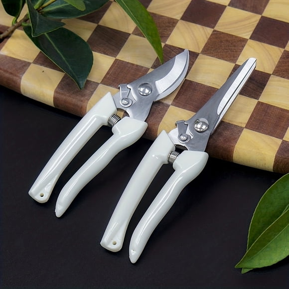 QJUHUNG 2-pieces/set Garden Pruning Scissors Set with Straight and Curved Garden Scissors Sharp Blades Used for Pruning Flowers Plants Bonsai and Picking Fruits ZZZ