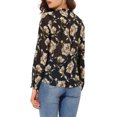 thumbnail image 3 of INSPIRE CHIC Women's Ruffle Collar Long Sleeve Button Down Floral Shirt, 3 of 6