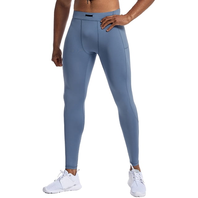 Men's Gym Pants for Training and Performance – Flexible Tight Fit Breathable Base Layer Pants for Running Basketball and Workout