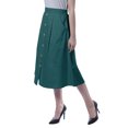 thumbnail image 3 of Moomaya Womens Below Knee Length A-Line Skirt Front Button Casual Skirt w/ Pockets, 3 of 6