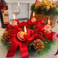 thumbnail image 5 of Christmas Advent Wreath Decoration Candles Holder Christmas Centerpiece Table Decorations Pine Cone Ribbon Candlestick, 5 of 5