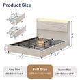 thumbnail image 3 of GUNAITO Full Size Bed Frame with 4 Storage Drawers, Upholstered LED Bed with USB Ports, Modern Bed with Headboard Noise Free Platform Bed with Metal Frame, Beige, 3 of 9