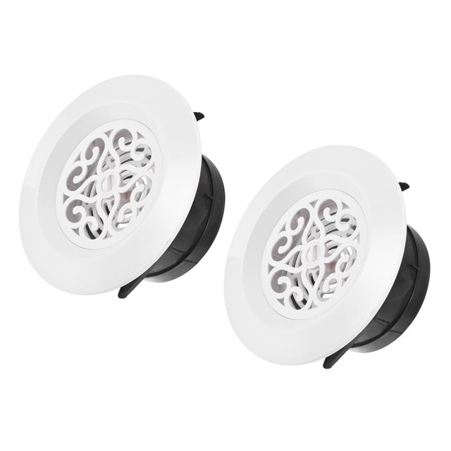 Unique Bargains 4 Inch Adjustable Pattern Screen Grille Cover Louver Round Air Vent 2 Pack